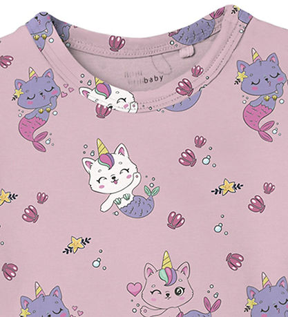Name It Sommerdragt - NbfVandora - Parfait Pink m. Havfruekatte