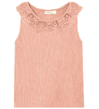 Name It Top - Rib - NmfHelianay - Apricot Blush m. Hulmønster
