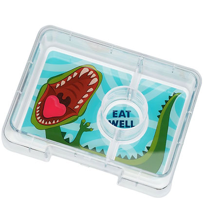 Yumbox Madkasse m. 3 Rum - Bento Snack - Surf Blue - Dino Tray