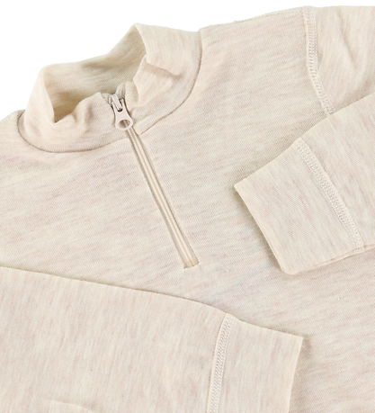 Joha Bluse - Uld - Zipper - Creme