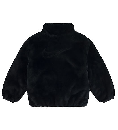 Nike Jakke - Soft & Cozy - Imiteret Pels - Sort