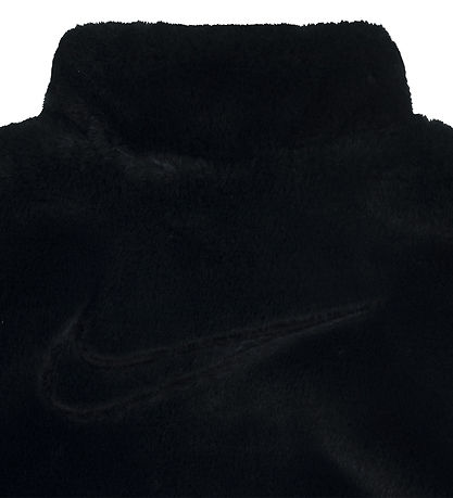 Nike Jakke - Soft & Cozy - Imiteret Pels - Sort