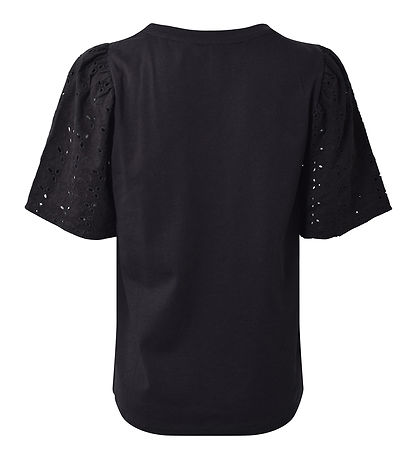 Hound T-Shirt - Puff Sleve Top - Black
