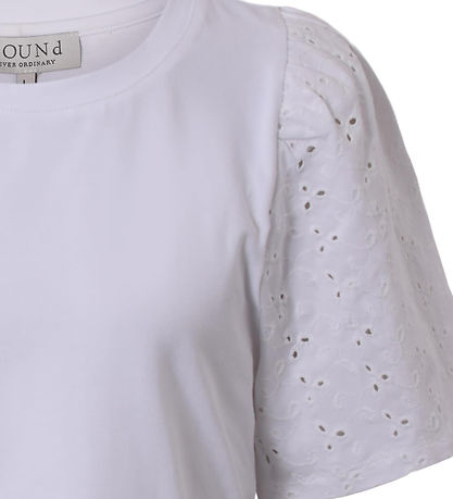 Hound T-Shirt - Puff Sleve Top - White