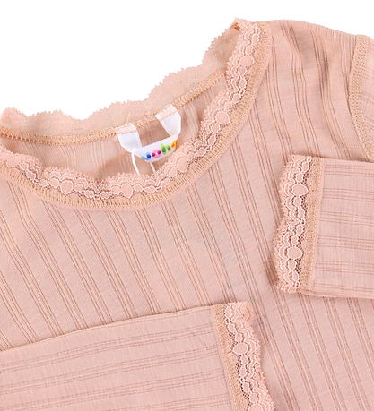 Joha Bluse - Uld/Silke - Fersken