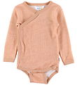 Joha Wrap Bodysuit L/æ - Wool/Bamboo - Peach