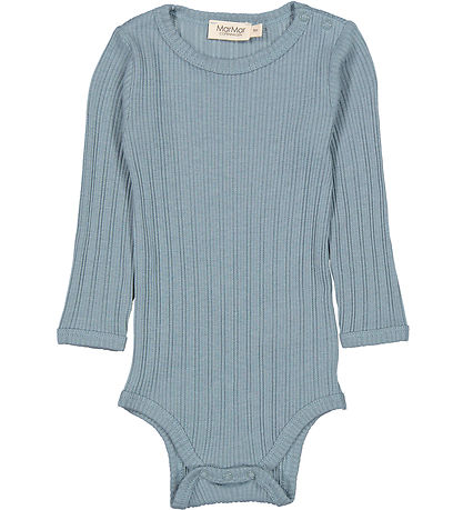 MarMar Body l/æ - Modal - Benedicte - Blue Dove m. Hulmønster