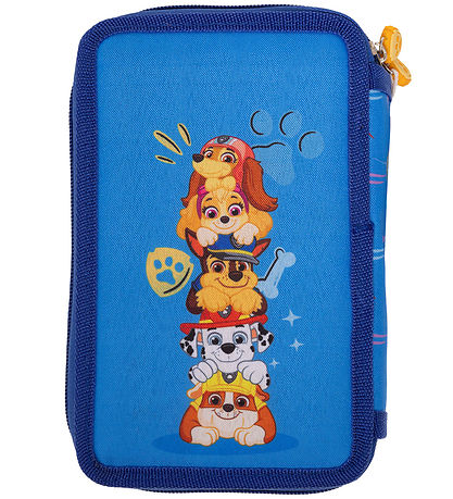 Paw Patrol Penalhus m. Indhold - Dobbelt - Blå m. Print