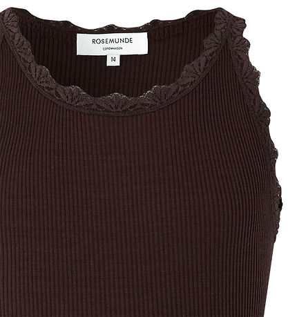 Rosemunde Top - Lang - Silke/Bomuld - Dark Espresso m. Blonder