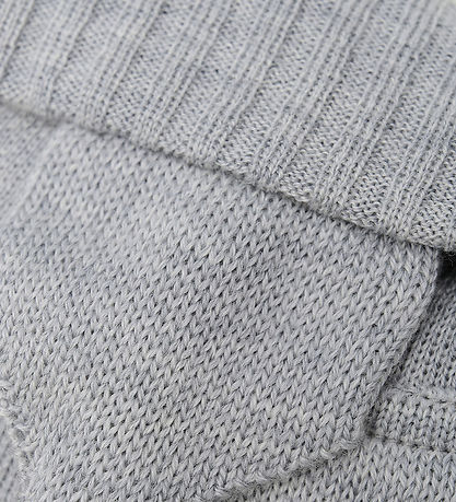 Huttelihut Hue m. Øreflapper - Strik - Uld - Medium Grey Melange