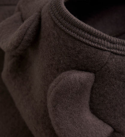 Huttelihut Cardigan - Uldfleece - Raisin m. Ører