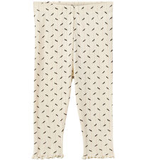 Sofie Schnoor Leggings - Naline - Antique White m. Print/Hulmøns