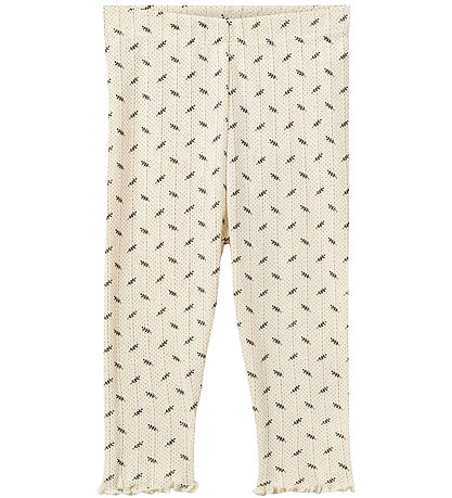 Sofie Schnoor Leggings - Naline - Antique White m. Print/Hulmøns