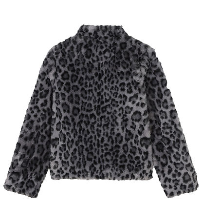 Zadig & Voltaire Jakke - Imiteret Pels - Sort/Grå m. Leopard