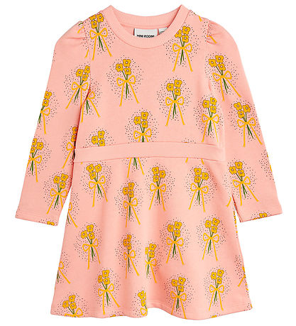 Mini rodini Sweatkjole - Winter Flowers Aop - Pink