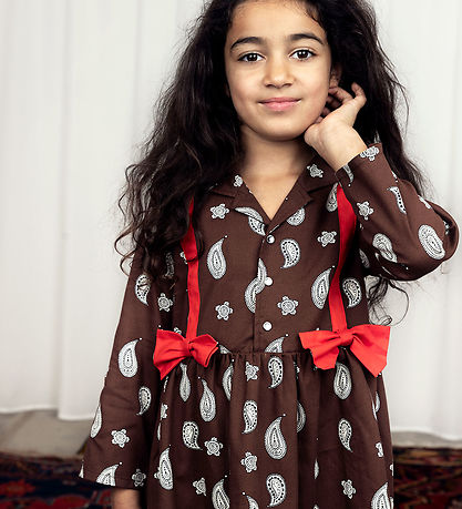 Mini Rodini Kjole - Paisley Aop - Brown