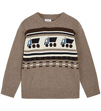 Hust and Claire Bluse - Strik - Pelle -  Beaver m. Lanstbiler