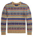 Polo Ralph Lauren Bluse - Bomuld/Uld - Beige/Multifarvet