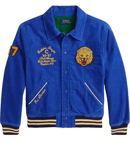 Polo Ralph Lauren Jakke - Fløjl - Blå m. Løve