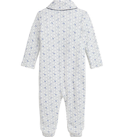 Polo Ralph Lauren Natdagt - Hvid/Blåstribet m. Dyr