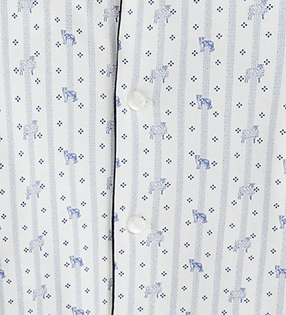 Polo Ralph Lauren Natdagt - Hvid/Blåstribet m. Dyr