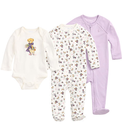 Polo Ralph Lauren Gaveæske - 5 Dele - Cream m. Bamser