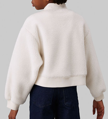 Calvin Klein Fleecetrøje - Sherpa Fleece Zip Up - Ivory
