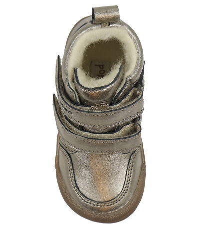 Pom Pom Vinterstøvler - Sneaker Wool Booty - Metallic Asphalt m.