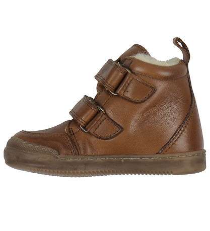 Pom Pom Vinterstøvler - Sneaker Wool Booty - Dark Camel m. For