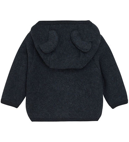 Huttelihut Cardigan - Uldfleece - Navy m. Ører