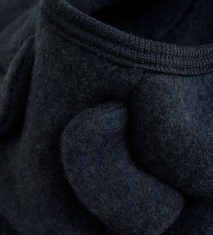 Huttelihut Cardigan - Uldfleece - Navy m. Ører