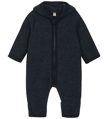 Huttelihut Køredragt - Uldfleece - Navy m. Ører