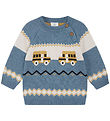 Hust and Claire Bluse - Strik - Palle - Ocean Melange m. Biler