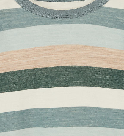 Hust and Claire Bluse - Uld/Bambus - Abba - Jade Green m. Stribe