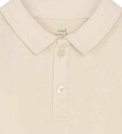 Hust and Claire Polobody l/æ - Uld/Bambus - Baldur - Ecru