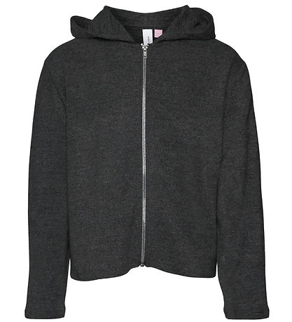 Vero Moda Girl Cardigan m. Hætte - VmBella - Black/Melange