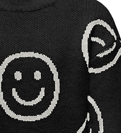 Kids Only Bluse - Strik - KogHappie - Black/Cloud Dancer Happy S
