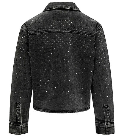 Kids ONly Denimjakke - KogCassie - Washed Black/Rhinestone