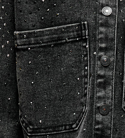 Kids ONly Denimjakke - KogCassie - Washed Black/Rhinestone