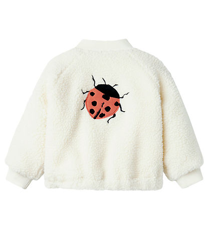 Lil' Atelier Fleecejakke - NmnLajo - Coconut Milk/Ladybug