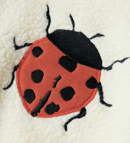 Lil' Atelier Fleecejakke - NmnLajo - Coconut Milk/Ladybug