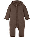 Huttelihut Køredragt - Uldfleece - Brown Melange m. Ører