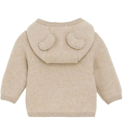 Huttelihut Cardigan - Uldfleece - Camel Melange m. Ører