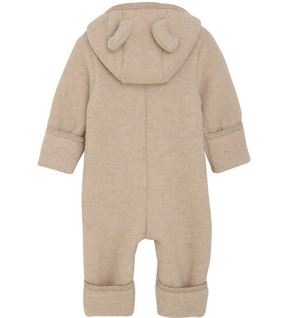 Huttelihut Køredragt - Uldfleece - Camel Melange m. Ører
