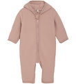 Huttelihut Køredragt - Uldfleece - Mahogany Rose m. Ører