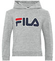 Fila Hættetrøje - Bajone - Lysegråmeleret m. Logo