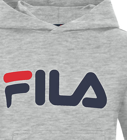 Fila Hættetrøje - Bajone - Lysegråmeleret m. Logo