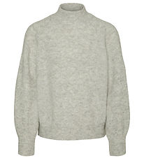 Vero Moda Girl Bluse - Strik - VmLeaf - Light Grey Melange