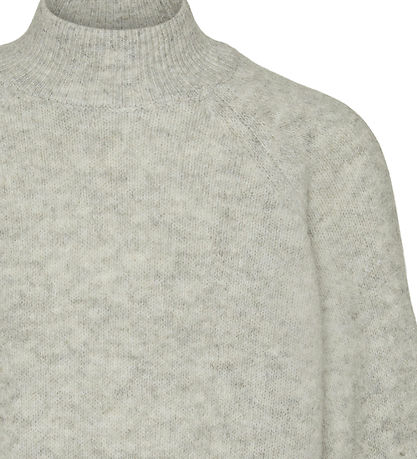 Vero Moda Girl Bluse - Strik - VmLeaf - Light Grey Melange