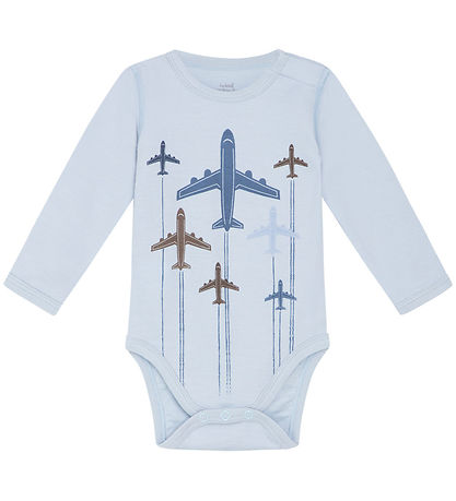 Hust and Claire Body l/æ - Uld/Bambus - Baloo - Cloud Blue m. Fl